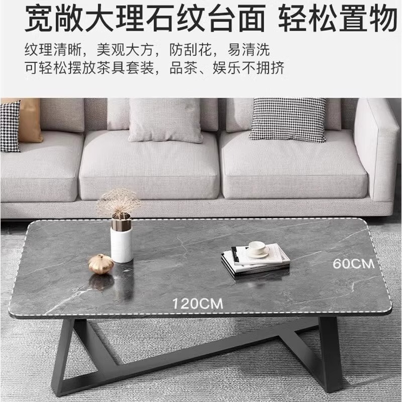 Mesa de té de mármol de lujo ligero italiano, sala de estar de estilo casual, pequeña mesa de casa, ángulo de aire minimalista