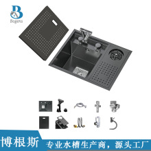 洗杯器水槽纳米304不锈钢洗菜盆厨房手工盆小单槽洗手池槽缓降