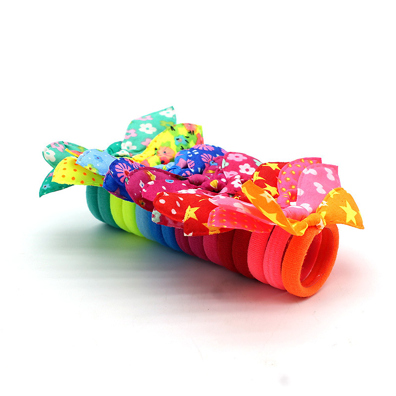 Banda de pelo de moda de estilo coreano para niños Orejas de conejo lindo accesorios para el cabello banda de pelo lunares a rayas flor tela diadema al por mayor