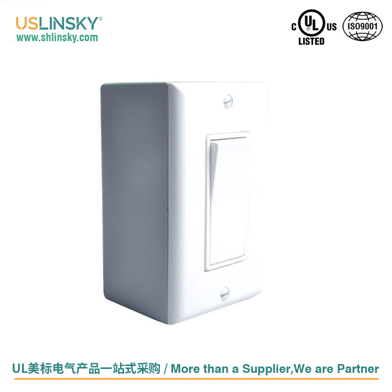 uslinsky美标工厂直营美式一位明装翘板单控 双控开关PC塑料面板