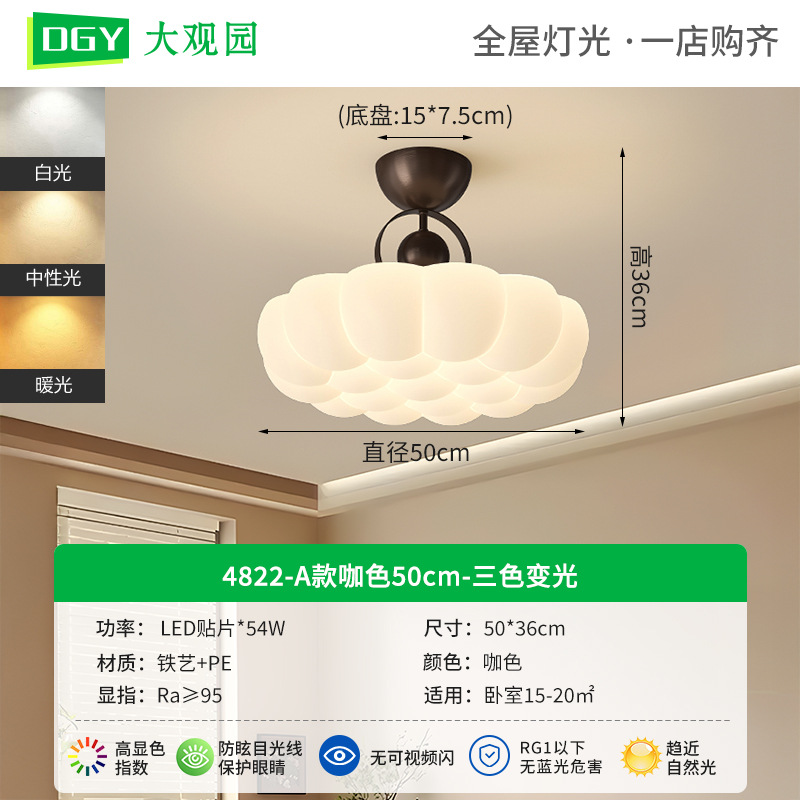 Lámpara de techo para dormitorio Grand View Garden, lámpara de dormitorio principal de estilo vintage con protección para los ojos, nueva lámpara creativa de estilo chino para sala de estudio, iluminación Zhongshan 274L.