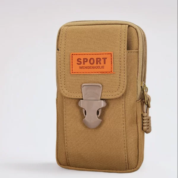 Factory wholesale 3 layer vertical version buckle Oxford cloth mobile phone waist bag leisure wind wear belt mobile phone bag