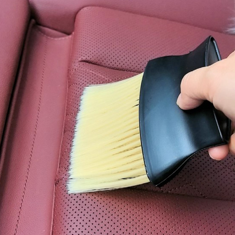 Cepillo de limpieza para ventilación de aire acondicionado de coche, cepillo para eliminar el polvo, cepillo para limpiar las grietas interiores, cepillo de cerdas suaves, cepillo de cerdas amarillas