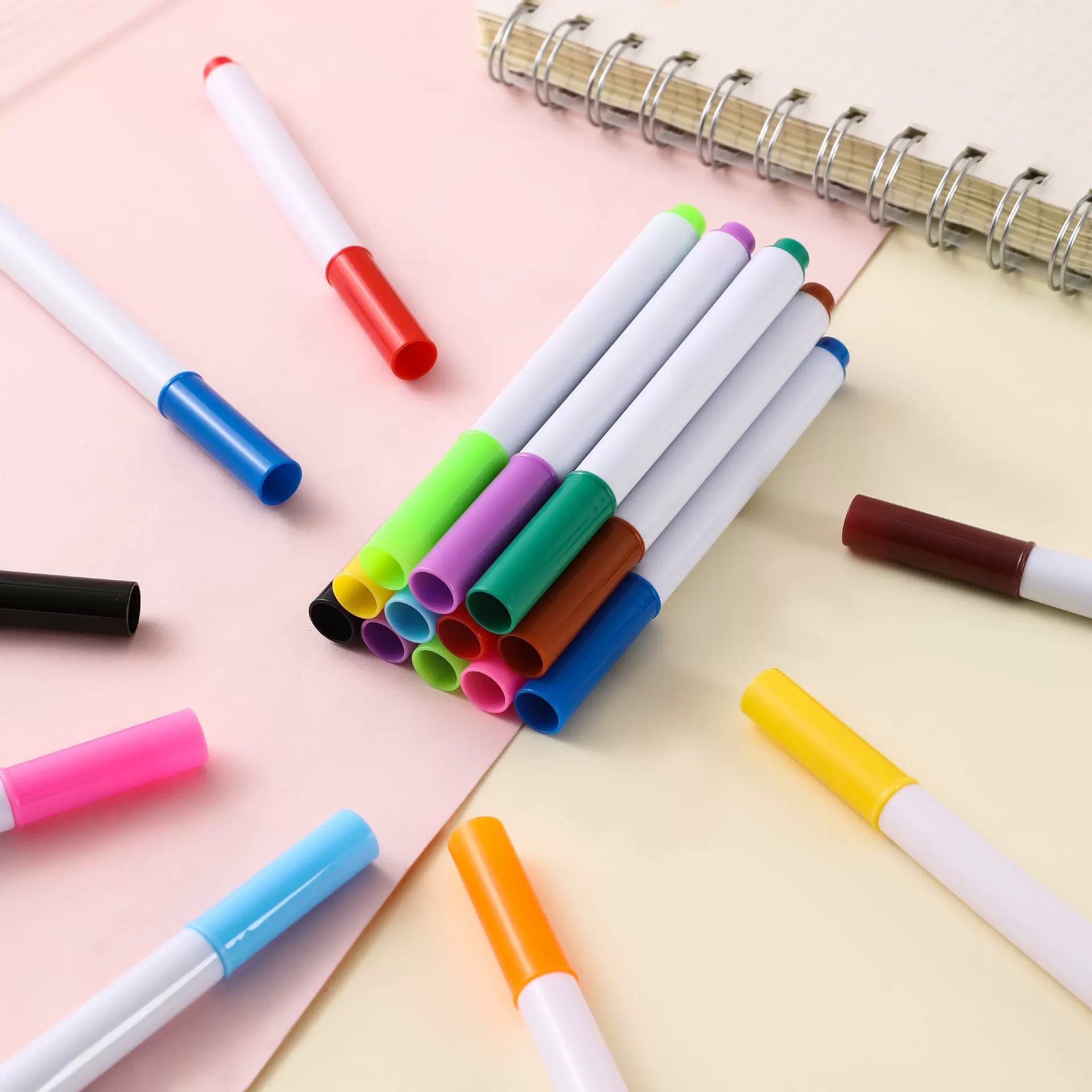 In-Stock Colored Erasable White Pens for Teaching and Demonstration, Dust-Free 13-Color Pens for Children, Easy-To-Erase Small Blackboard Pens