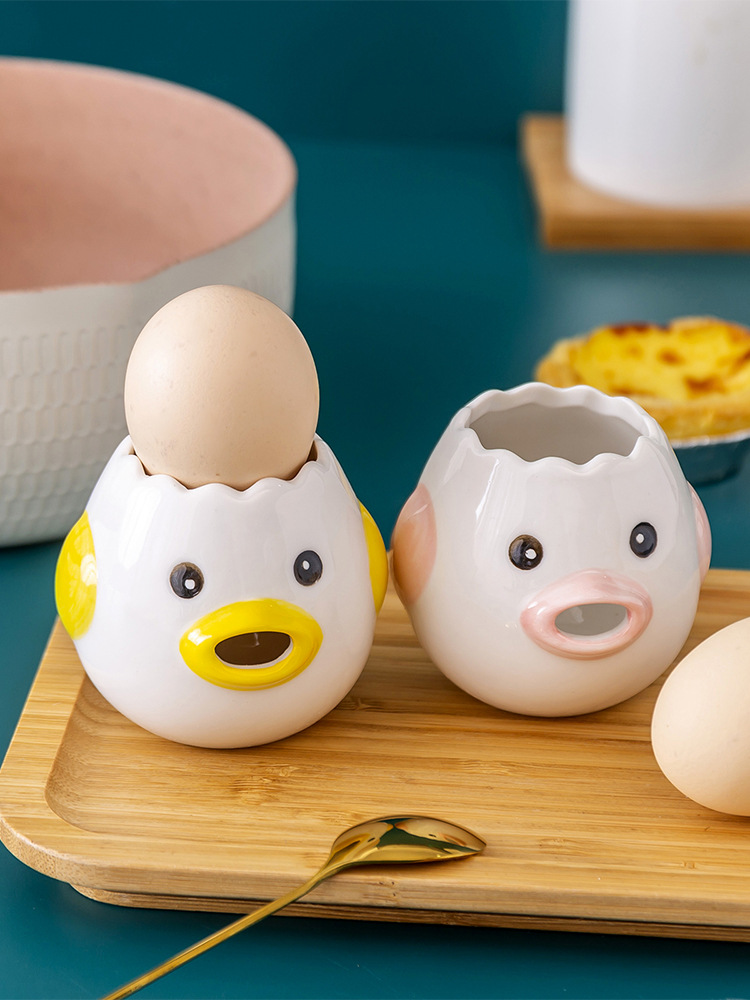 귀여운 닭 세라믹 계란 흰색 분리기 창조적 인 계란 노른자 단백질 분리기 계란 액체 분리 보충 식품