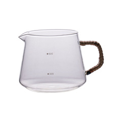 9WOR glass hand-brewed coffee sharing pot with scale hanging ear coffee filter fan-shaped v60 filter cup coffee utensil