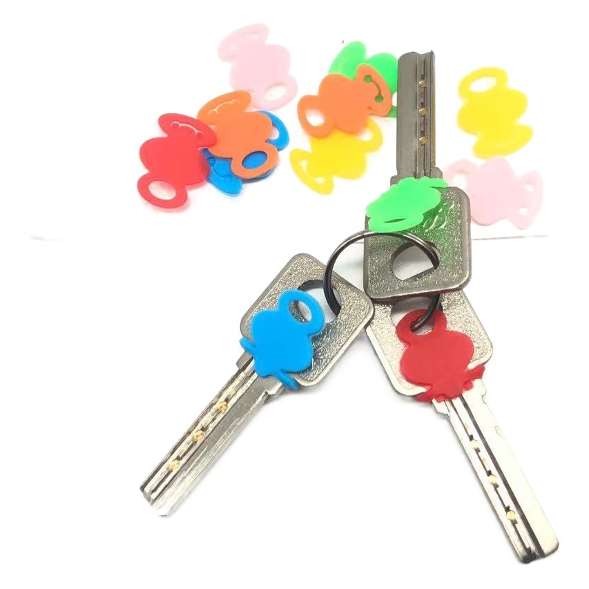 [Suministro transfronterizo] caso de llave de color colorido llavero de silicona suave anillo de identificación de color elástico