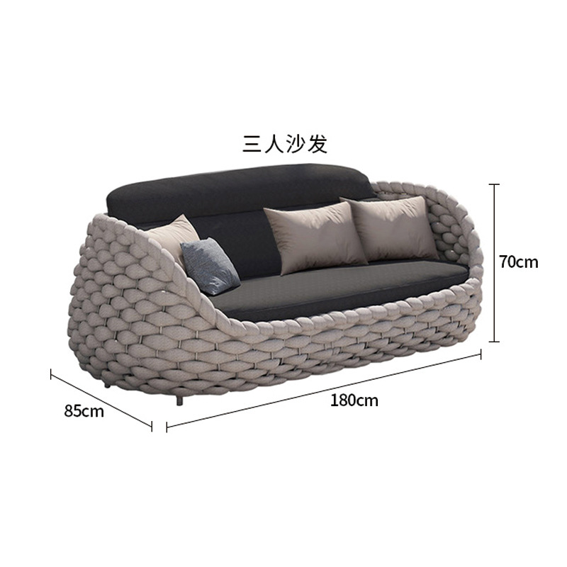 Al Aire Libre de ocio Villa sofá pequeño apartamento al aire libre a prueba de lluvia a prueba de sol Ratán tejido jardín redondo combinación sofá