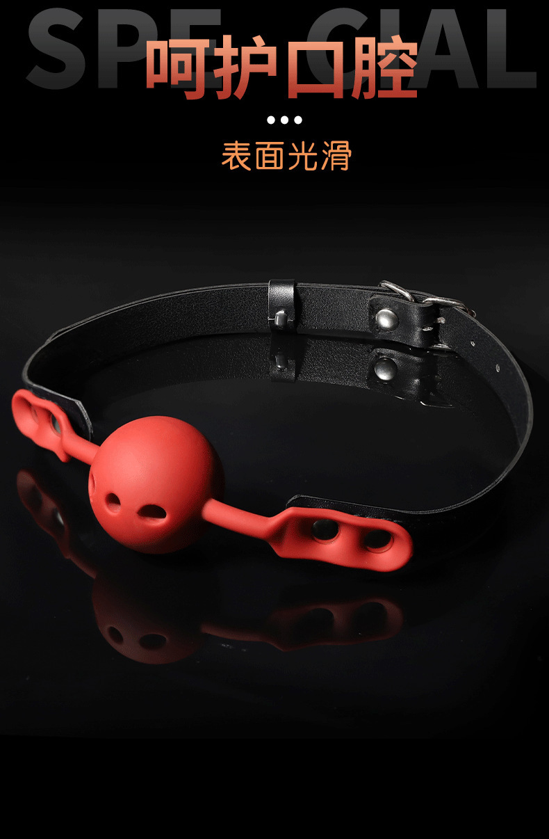Silicone and Alloy Bondage Restraint Set with Mouth Ball, Handcuffs and Nipple Clamps — detail image 21