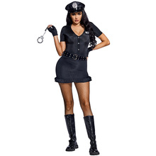 分码胖人品色万圣节女警制服套装2021年新款欧美舞会派对游戏服装