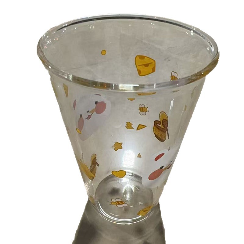 Taza de vidrio de oso simple taza de agua de gran capacidad taza de té taza de bebida de leche batido de leche taza de café taza de desayuno al por mayor