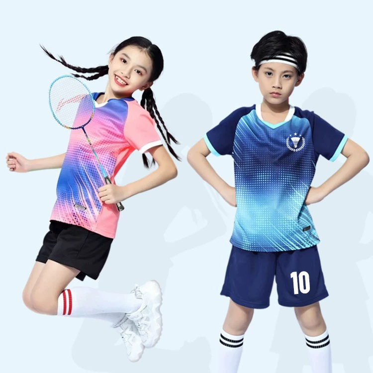 Новый костюм для бадминтона на заказ мужской и женский детский студенческий костюм для бега с короткими рукавами