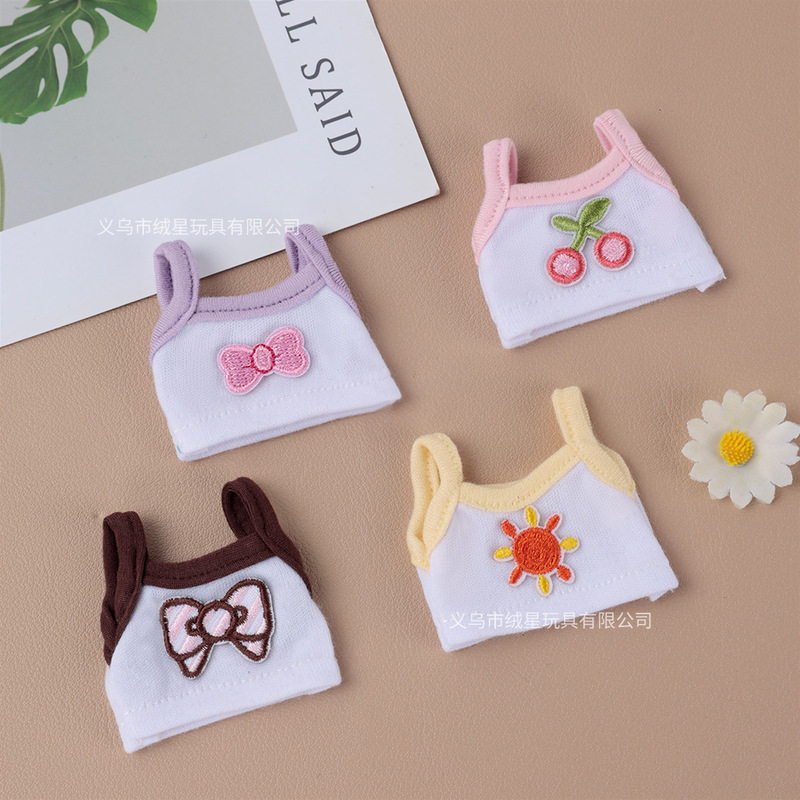 New Style Doll Clothes Long-Legged Kitty Cute Camisole Doll Plush Toy 10cm Cotton Doll Mini Outfit