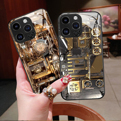 Chic Circuit Board Phone Case Apple 14 Glass Case iPhone 15 Protective Cover Suitable for Domestic Phones Cross-border Bulk