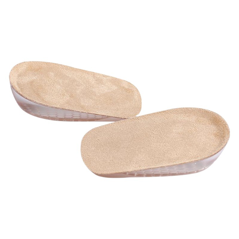 Par de botas almohadilla de aumento de altura calcetines de terciopelo invisible transparentes para hombres y mujeres Aumento interior de la altura media almohadilla Plantilla de aumento de altura interior de silicona