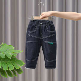 童装2024春秋装新款长裤3男童女童宝宝韩版裤7岁儿童休闲牛仔裤子