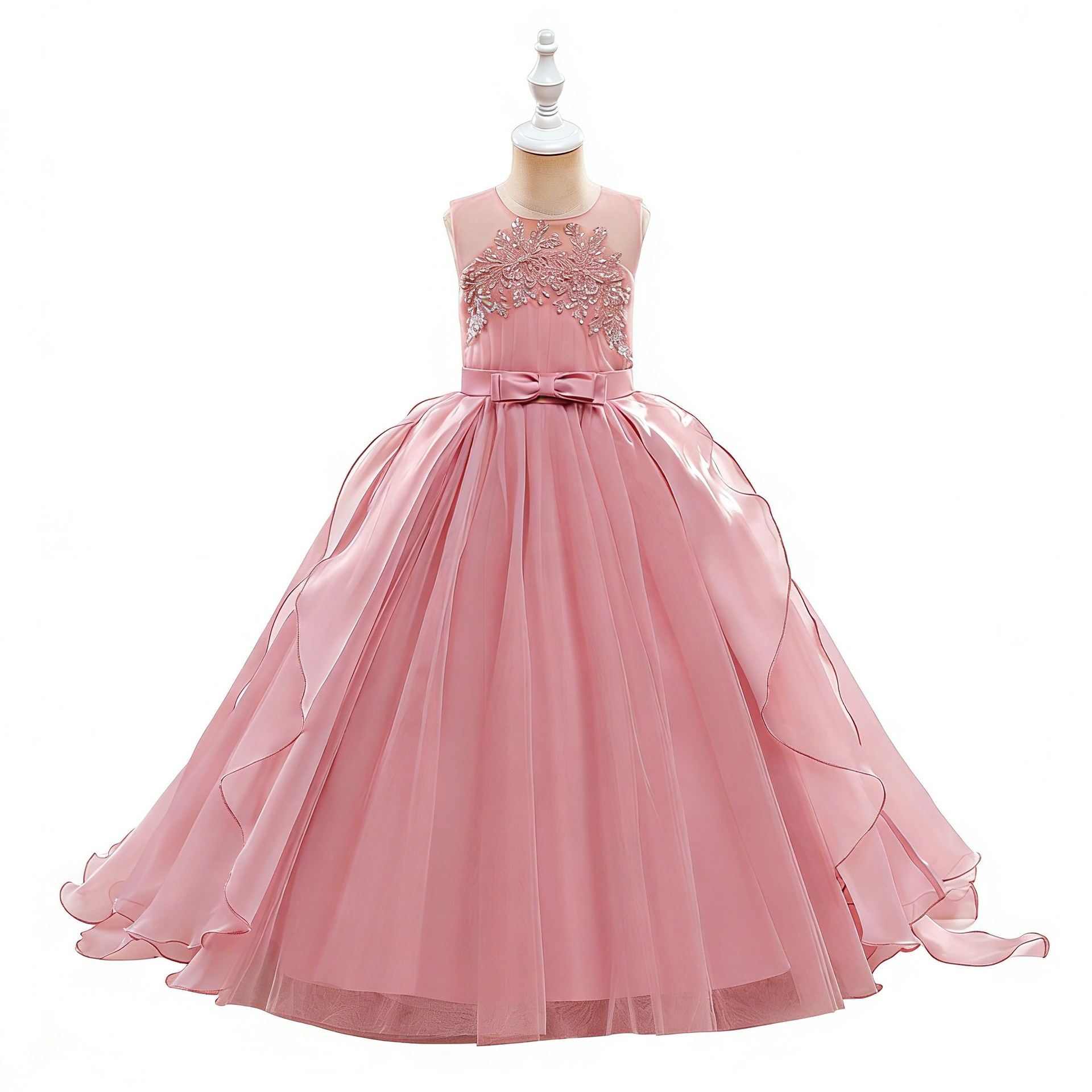 Comercio exterior Amazon ropa para niños niñas pettiskirt niños princesa vestido de piano rendimiento flor niña vestido de novia vestido de Trailing