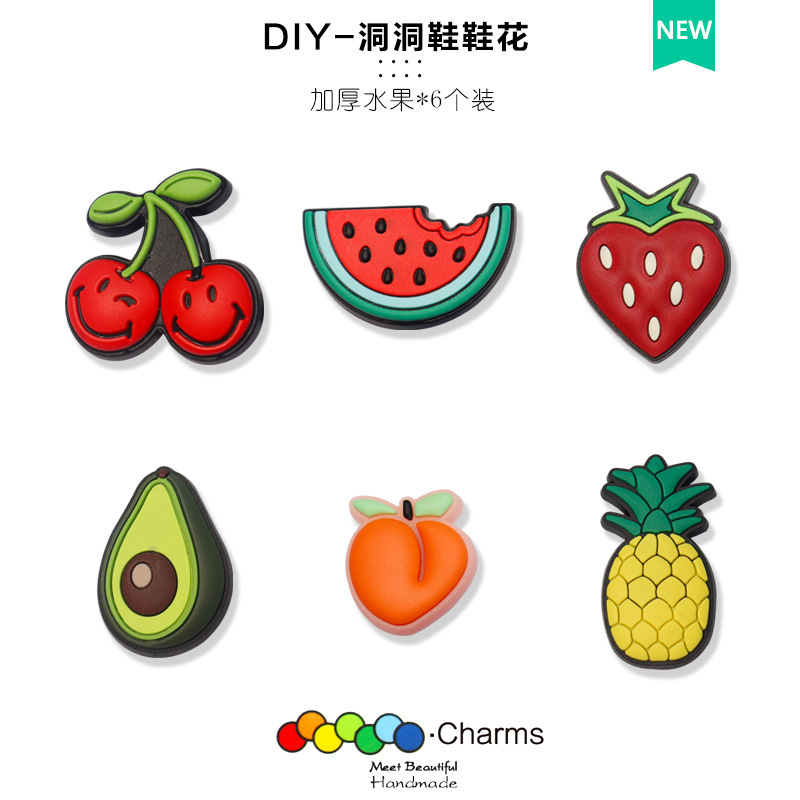 Adaptable hole shoes accessories shoe flower wisdom star buckle thickened strawberry fruit diy high-end accessories decorative buckle