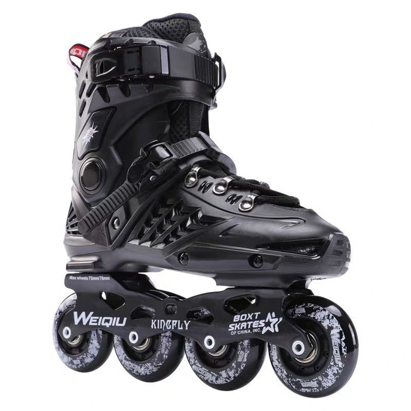 Roller Skates for Adult Men and Women, Beginners, Black and White Brake Skates, Roller Skates, Inline Skates, Professional Flat Fancy Shoes