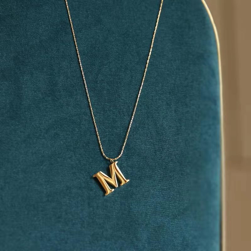 Casual Letter Titanium Steel Plating Pendant Necklace 1 Piece