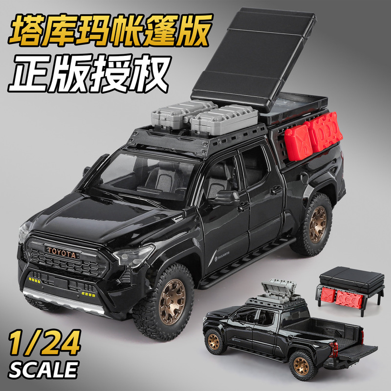 1:24 Toyota Tacoma Tent Version Alloy Car Model Off-Road Vehicle Peripheral Artificial Car Cross-Border Toy Ornaments