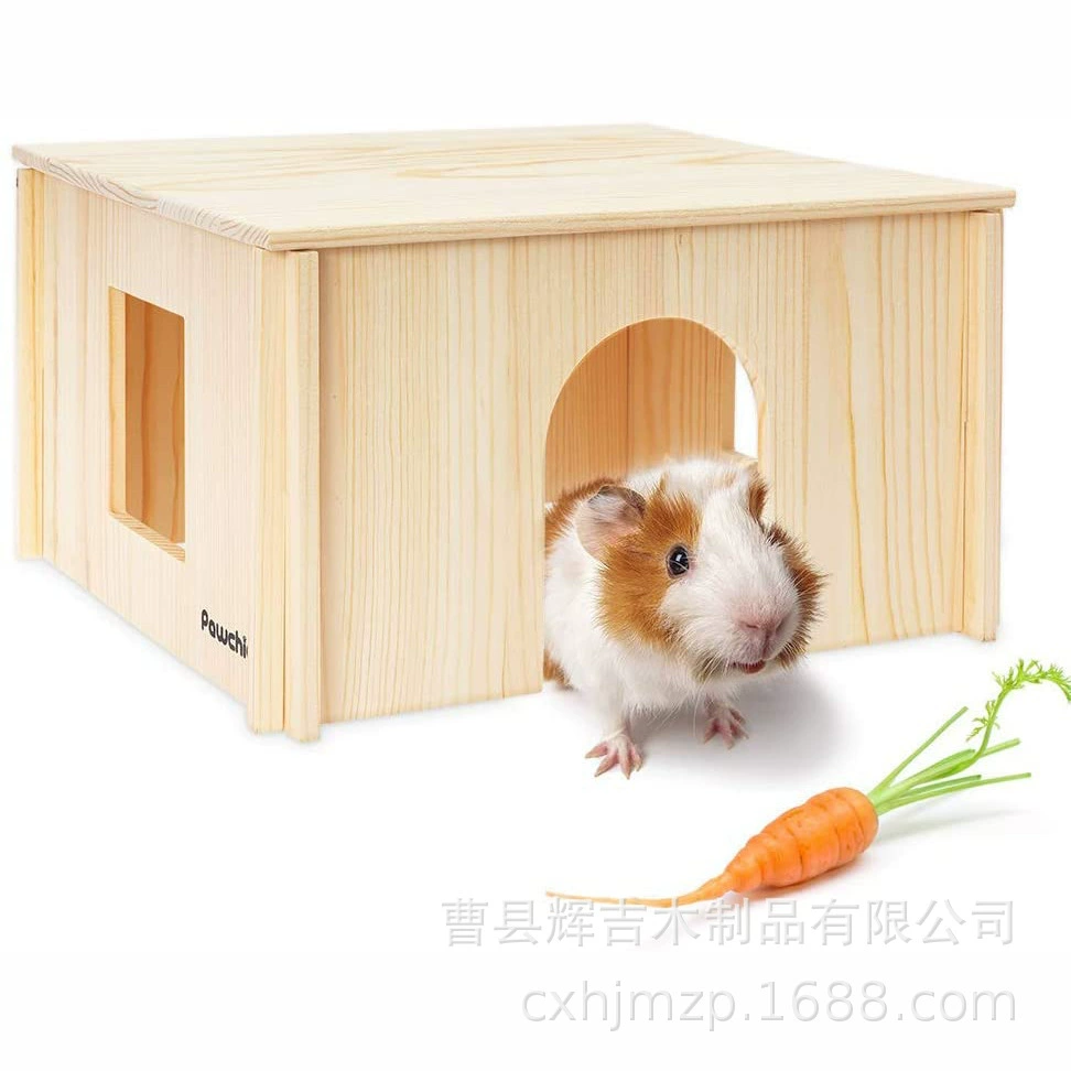Съемный деревянный дом с окном Гвинея сеять хомяк Шиншилла и другие мелкие места обитания животных