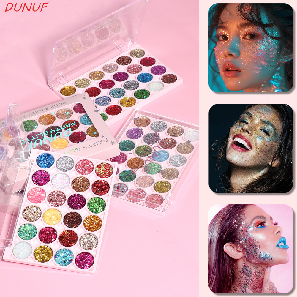 Dunuf 24-Color Glitter Eyeshadow Palette. Please Check Carefully! Link for Disclaimer - for Export Only