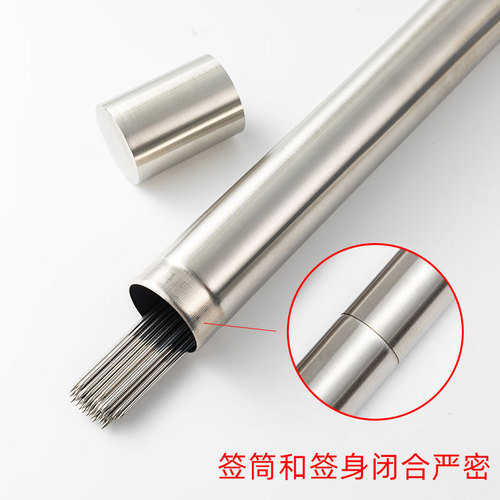 Stainless steel barbecue skewer barrel household skewer barrel barbecue grilling needle grill fork iron skewer storage box set tool