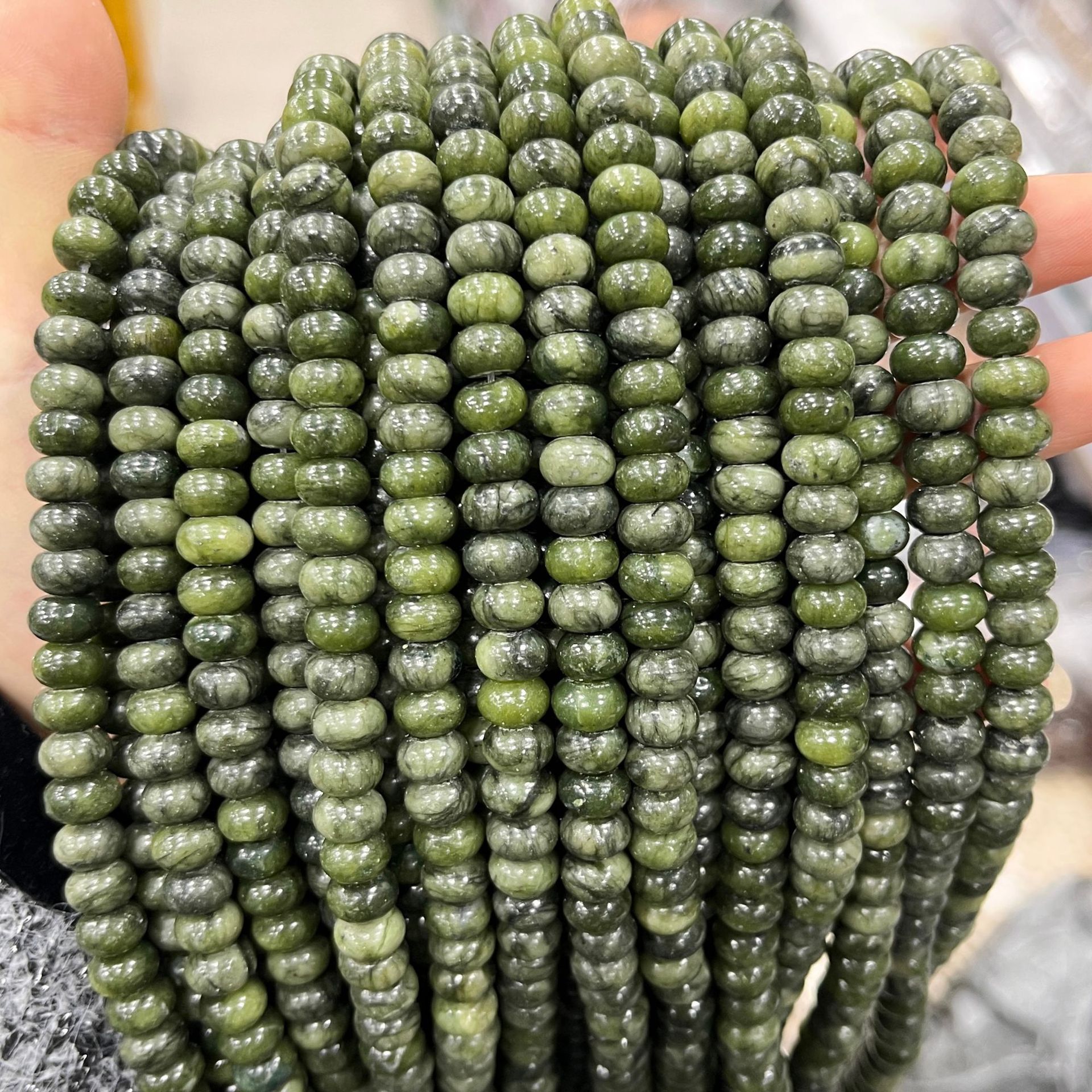 Piedra natural 5 * 8 Abaco Piedra Shoushan DIY accesorios de joyería collar de cuentas separadoras cuentas de posicionamiento cuentas al por mayor