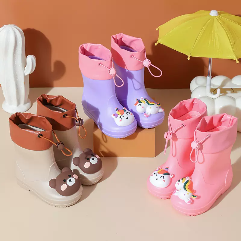 新款儿童雨鞋  轻便舒适防滑男女孩宝宝学生胶鞋雨靴女童防水鞋