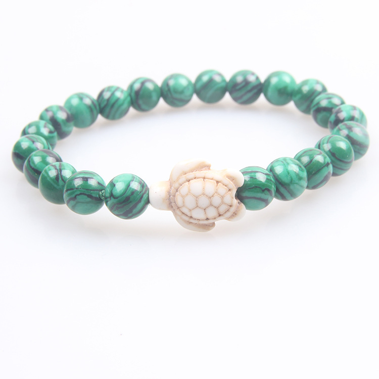 공작석 백송거북팔찌 8mm, 약 22개, 19g
