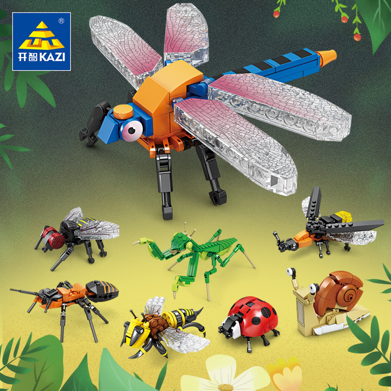 KaiZhi 80040 Serie de Insectos 8 en 1, Juguetes Educativos de Construcción para Niños, Mercado Nocturno, Bloques Pequeños