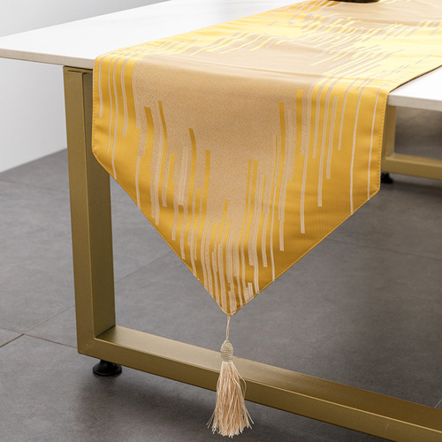Cross-border hot sale modern light luxury American tassel jacquard table runner dining table decoration tablecloth coffee table TV cabinet tablecloth
