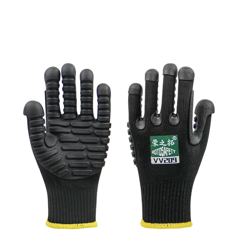 Rongzhituo guantes de absorción de impactos perforación minera selección eléctrica pulido mecánico Protección Laboral perforación mina de carbón guantes especiales
