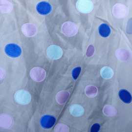 春夏彩色小清新圆点剪花欧根纱提花面料连衣裙女装童装礼服布料