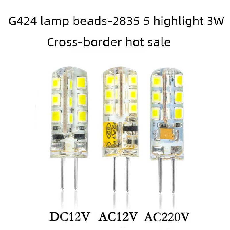 LED G4 Chip G AC/DC12V 220V 3W 2835SMD 24LED Chip High-brightness Silicone Corn Light