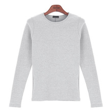 新款个性非主流 韩版时尚修身男士长袖T恤圆领套头款式单穿打底衣