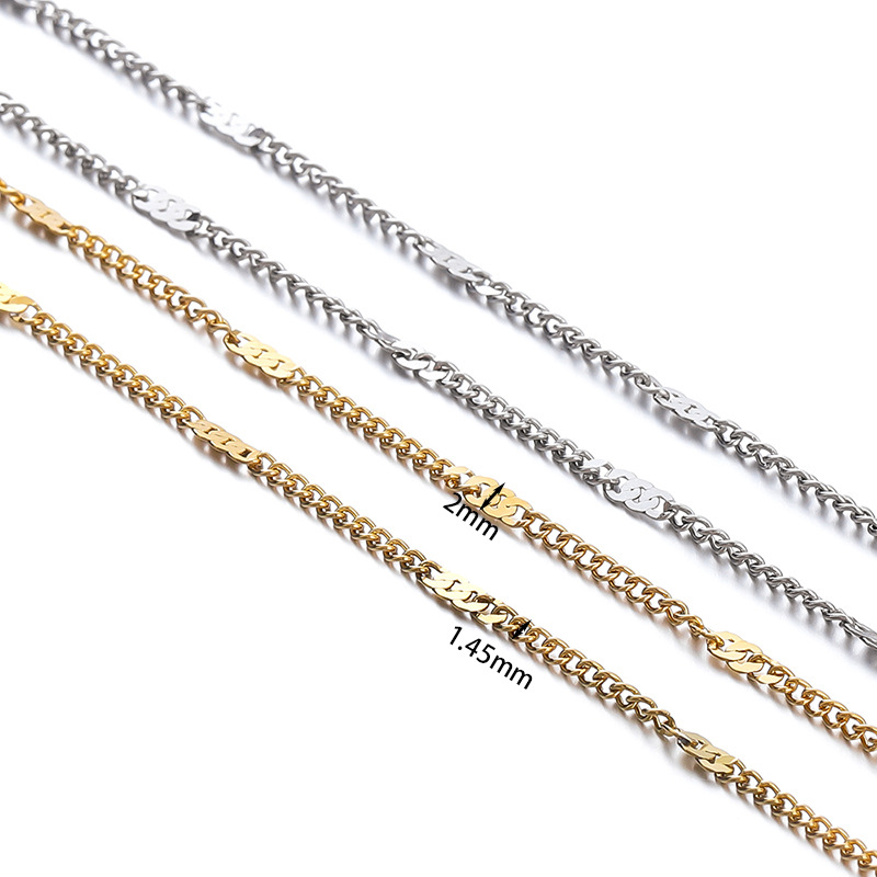 10g Weight Chain Jewelry Making Type DIY Jewelry Accessories Classification 2 M Quantity 304 Stainless Steel Material Solid Color Pattern All Seasons Season Plating Design Basic, Simple Style Style 2 M 304 Stainless Steel DIY Jewelry Accessories Chain Basic Simple Style Solid Color 3
