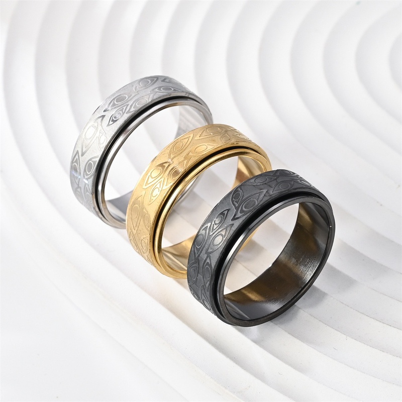 Cross-border bestseller: Devil's Eye Rotatable Titanium Steel Men's Ring with Sun, Moon, and Stars Design, Cast Stainless Steel Stress Relief Ring Cross-border bestseller: Devil's Eye Rotatable Titanium Steel Men's Ring with Sun, Moon, and Stars Design, Cast Stainless Steel Stress Relief Ring