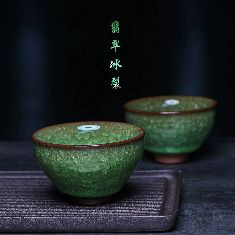 ✳Jianyang Jianzhan Ceramic Ice Crack Kung Fu Tea Set Master Cup Pure Handmade Tea Cup Single Cup Tea Cup Tea Cup