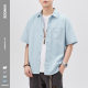 Mingge | 2024 Summer New Solid Color Short-sleeved Shirt Thin Japanese Fashion Brand Loose Casual Workwear Shirt for Men