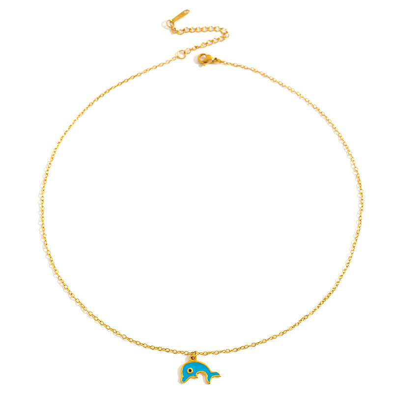6g Weight 0.03µm Gold Plating Thickness Electroplated Gold Plating Process Golden Plated Plating Material 201 Stainless Steel Pendant Material Pendant Necklace Classification 201 Stainless Steel Chain Material cable chain Chain Type 1 Piece Quantity Holiday, Daily Occasion 201 Stainless Steel Material Starfish, Dolphin, Hippocampus Pattern Women's Gender Hip-Hop Style Plating Craft Cartoon Ocean Starfish Sea Horse Pendant Necklace Women's Luxury Dolphin Clavicle Chain DIY Jewelry Titanium Steel Animal Pattern 24