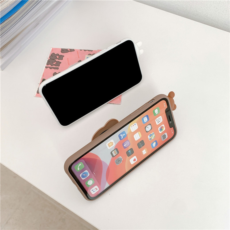 Cute Cartoon Bear & Rabbit Protective Phone Case For Apple Iphone_voghion.com