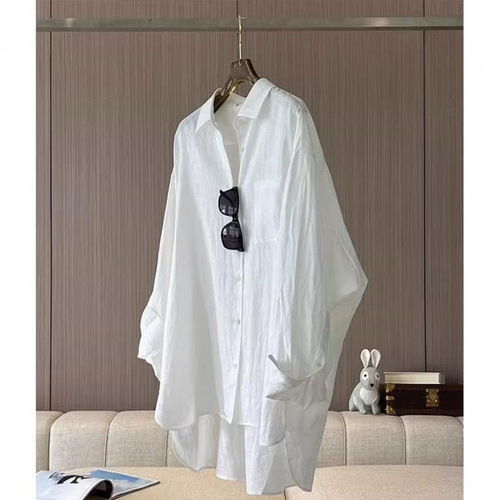 Han Yaiyin 2025 Trendy Long-Sleeve Sun Shirt for Women Spring and Summer Thin Version Loose Casual Workwear Top
