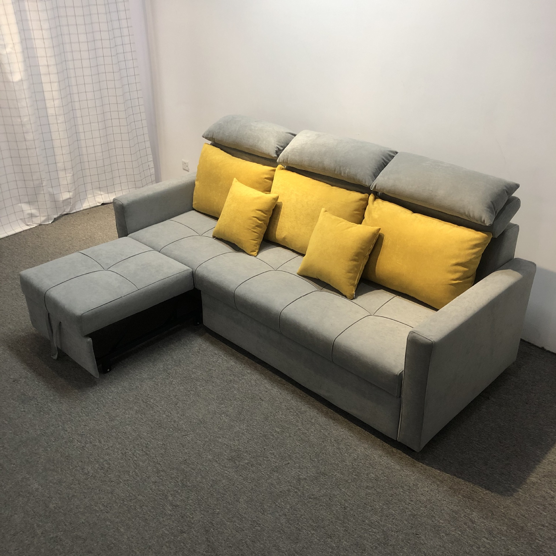 Sofá multifuncional de casa pequeña sala de estar apartamento sin lavado tecnología sofá cama de terciopelo moderno simple peinado de aire