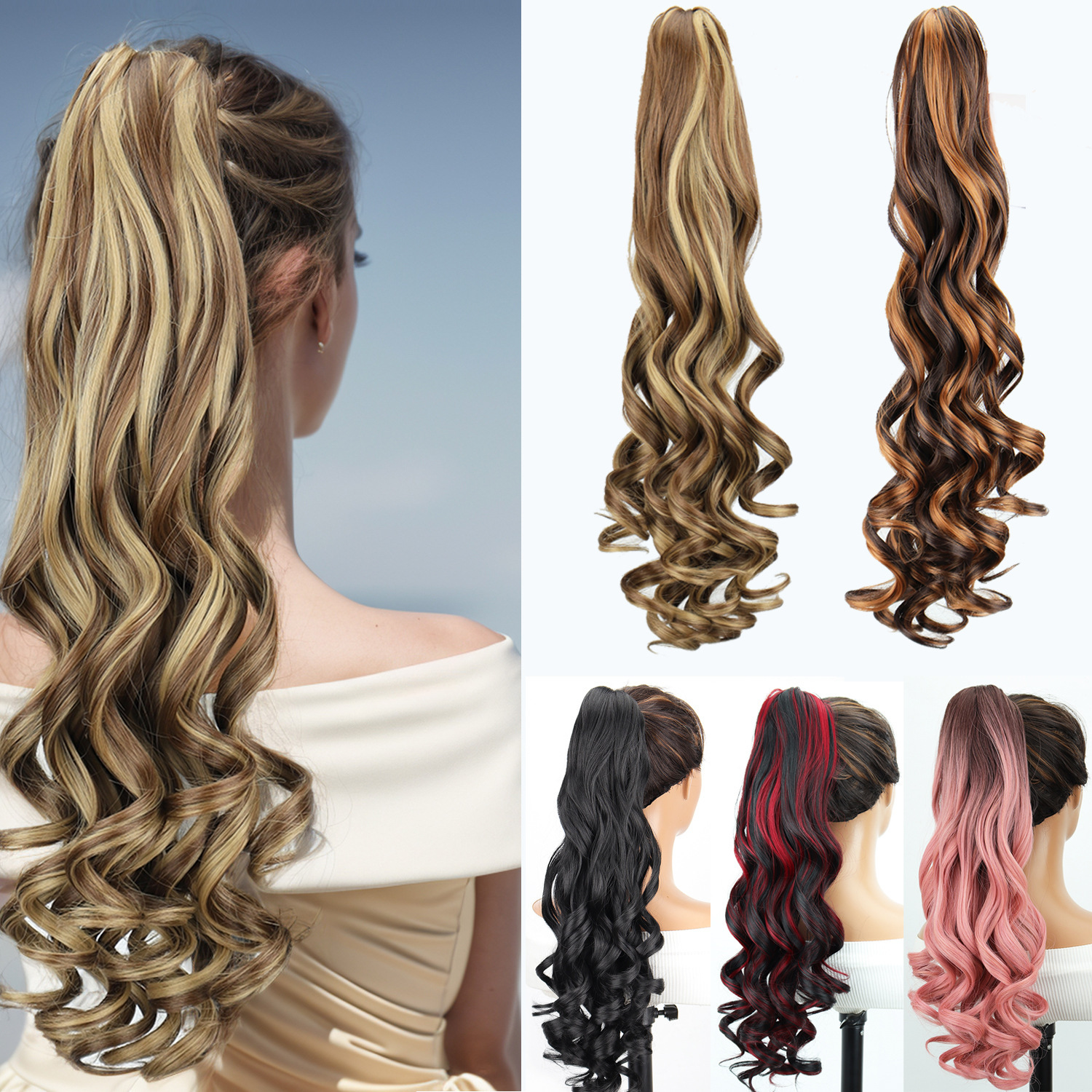 Transfronterizos para el comercio exterior de Europa y los Estados Unidos, nuevo clip de agarre invisible para el cabello de cola de caballo.