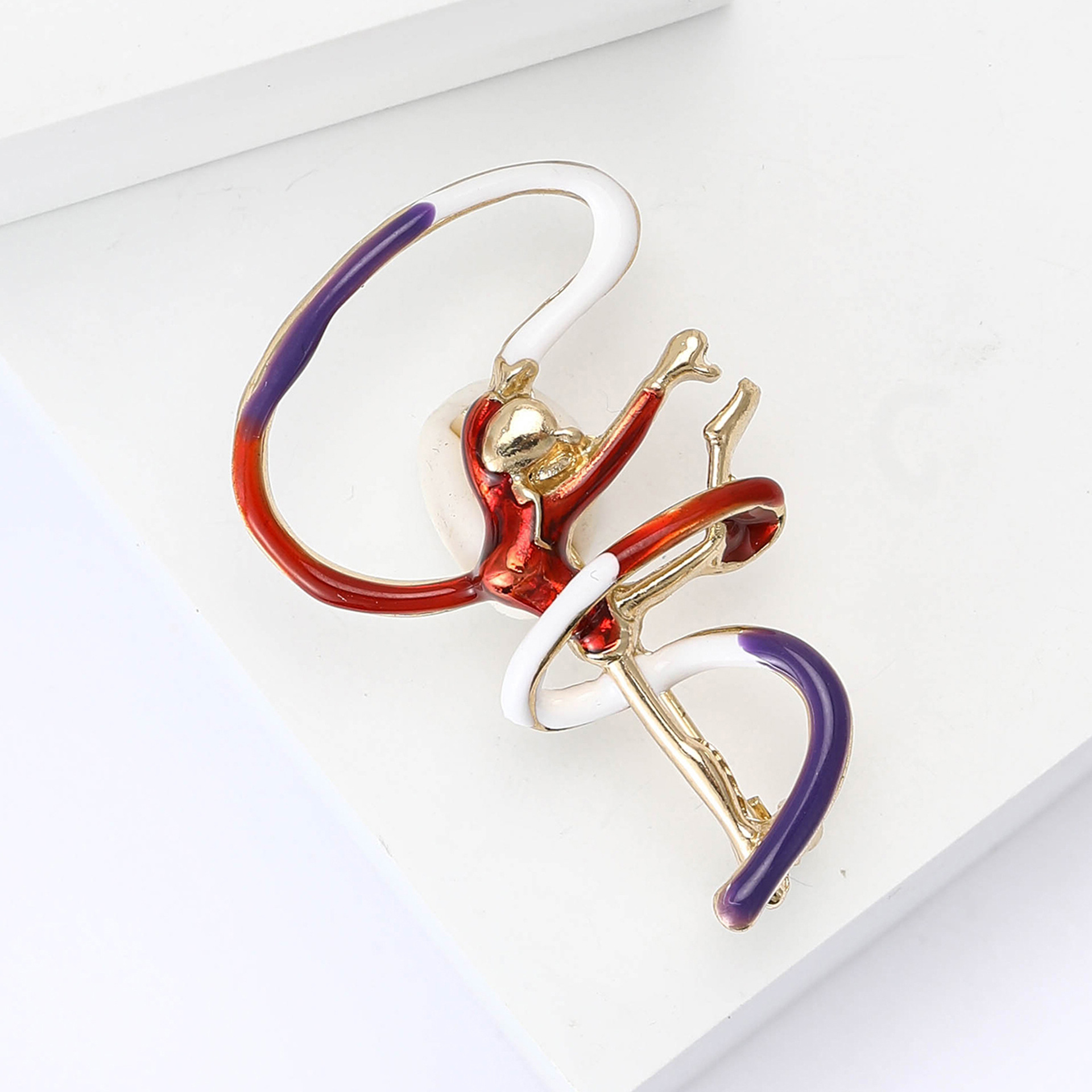 New Style Personalized Fashion Alloy Enamel Gymnastics Girl's Brooch Creative All-match Women's Clothing Corsage Jewelry Pin