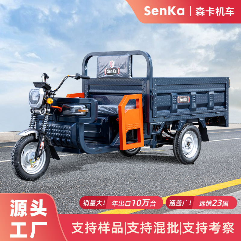 Factory electric tricycle pull goods mountain household load climbing truck stall agricultural battery car export eec