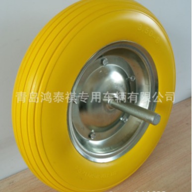 工厂直销PU发泡轮 14寸3.50-8免充气发泡实心轮 手推车用PU发泡轮