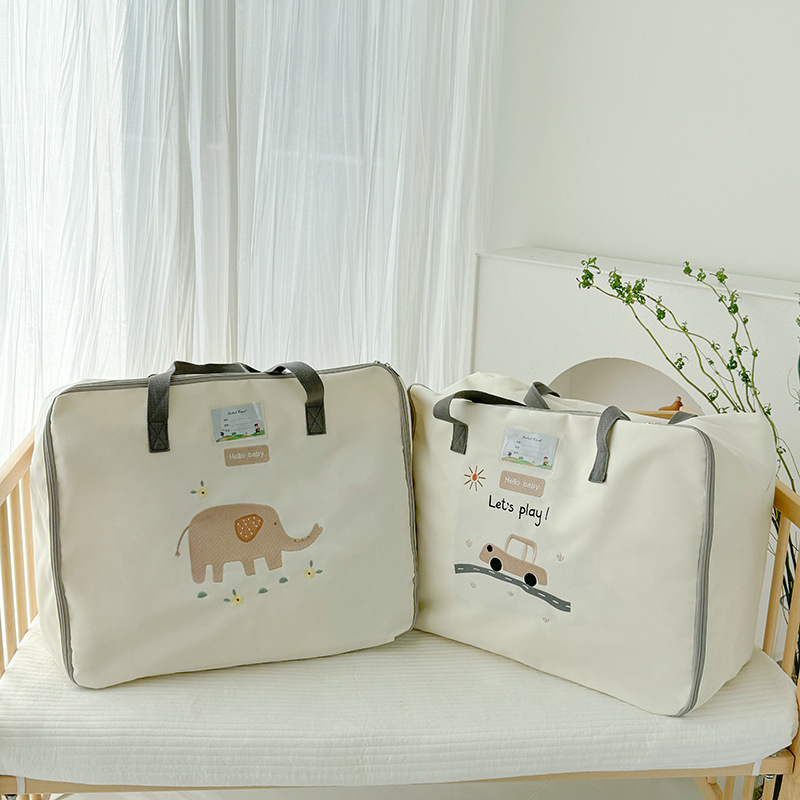 Bolsa de edredón para estudiantes de jardín de infantes de dibujos animados lindo pequeño elefante bolsa de almacenamiento de niños de gran capacidad 2024 nueva bolsa para niños